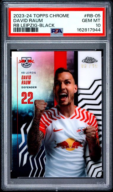 Topps David Raum 02/15 Black #RB-05 2023-24 Chrome RB Leipzig PSA 10