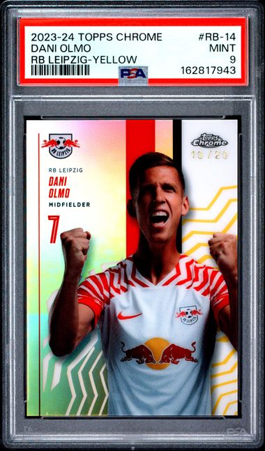 Topps Dani Olmo 19/20 Yellow #RB-14 2023-24 Chrome RB Leipzig PSA 9