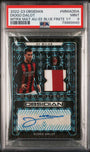 Panini Diogo Dalot 1/1 Matrix Material Autograph Electric Etch Blue Finite #MMADDA 2022-23 Obsidian PSA 9