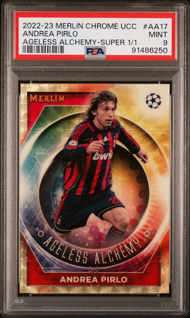 Topps Andrea Pirlo 1/1 Ageless Alchemy #AA17 2022-23 Merlin Chrome UCC PSA 9