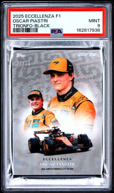 Topps Oscar Piastri 08/10 Trionfo Black 2025 Eccellenza Formula 1 PSA 9