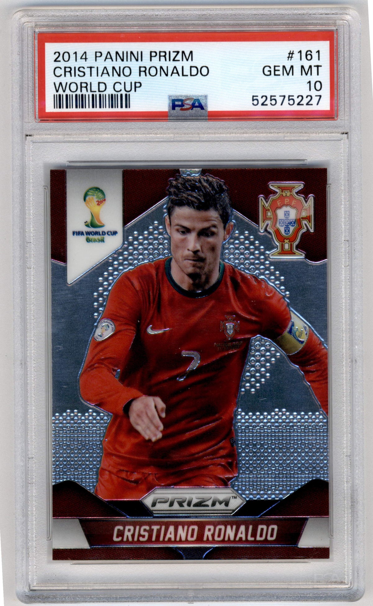 Panini Cristiano Ronaldo #161 2014 2014 Panini Prizm World Cup PSA 10