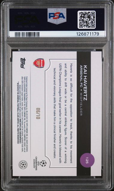 Topps Kai Havertz 06/10 Black Icy #125 2024-25 UEFA Club Competitons PSA 9