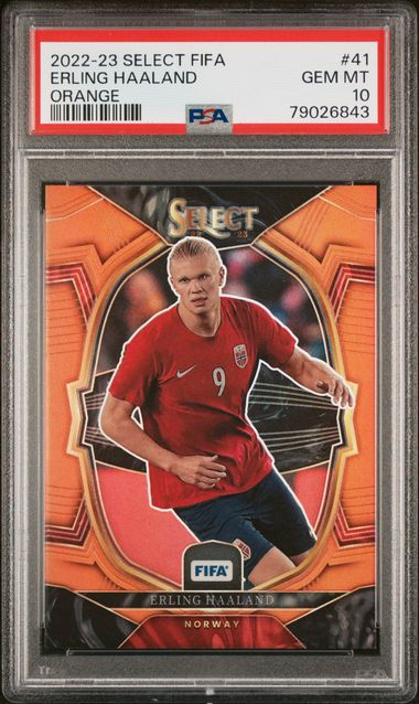 Topps Erling Haaland 44/60 Orange #41 2022-23 Select Fifa PSA 10
