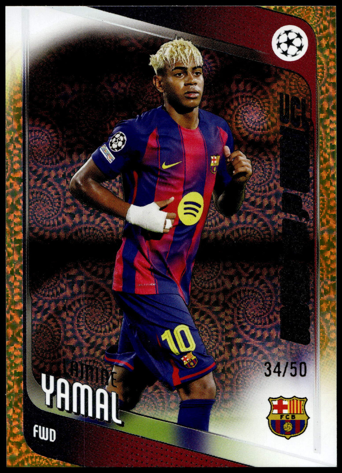 Topps Lamine Yamal 34/50 Gold #10 2025 Carnaval UCC