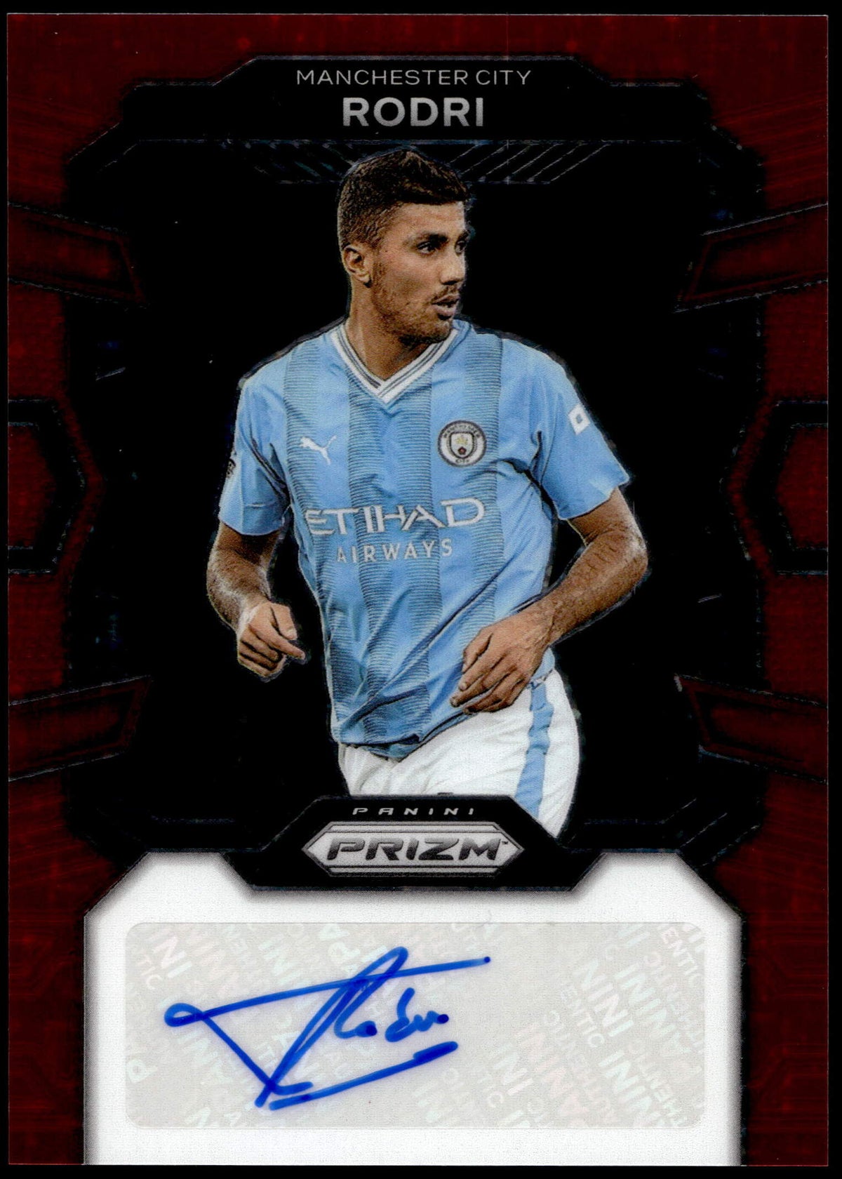 Panini Rodri Autograph Red #S-RO 2024 Prizm Premier League