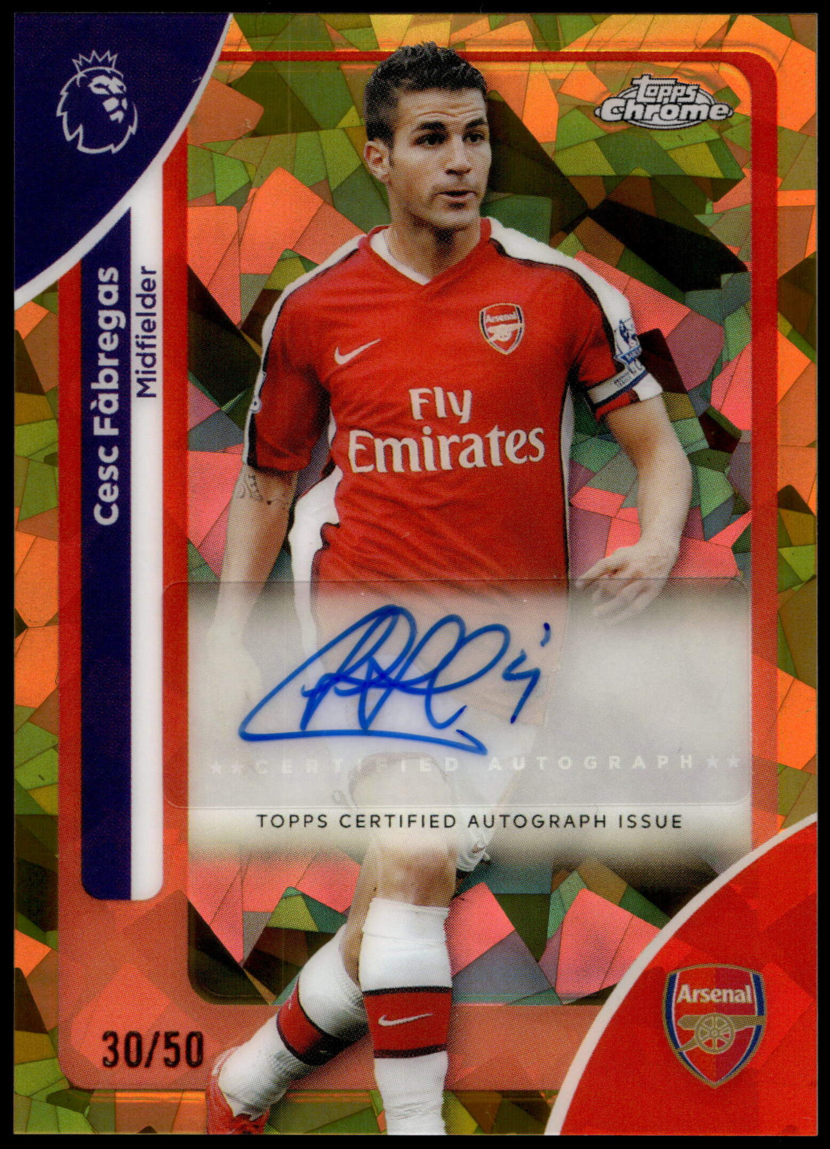 Topps Cesc Fabregas 30/50 Autograph Gold #CA-CF 2026 Chrome Premier League