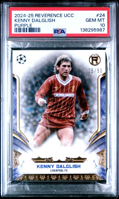 Topps Kenny Dalglish 25/50 Purple #24 2024-25 Reverence UCC PSA 10