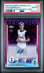 Topps Lucas Bergvall 68/75 Autograph Magenta Refractor #LB 2024-25 Chrome UCC PSA 10