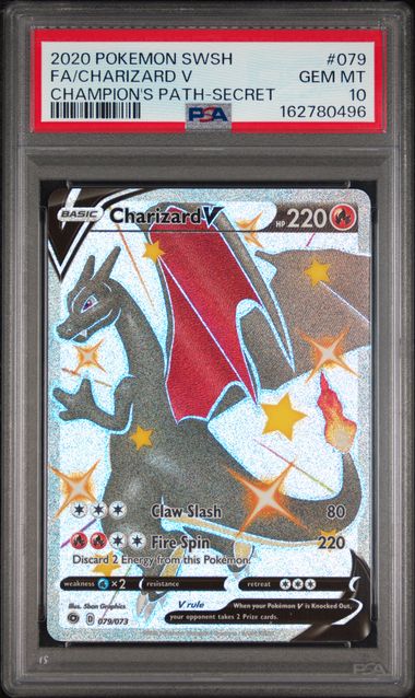 Pokemon Charizard V 079/073 Secret Rare Full Art 2020 Champions Path PSA 10