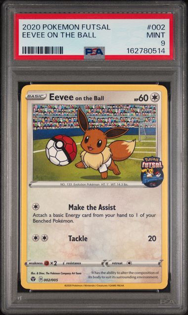 Pokemon Eevee On The Ball 002/005 2020 Futsal Promo PSA 9
