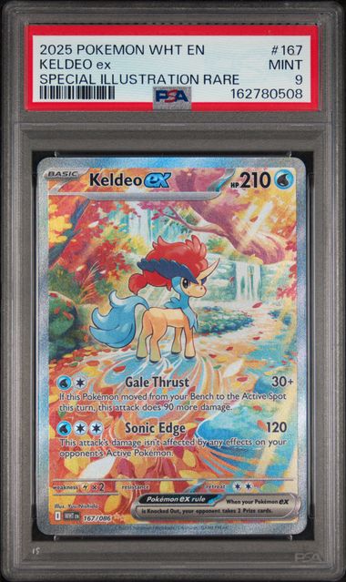 Pokemon Keldeo EX 167/086 Special Illustration Rare 2025 White Flare PSA 9