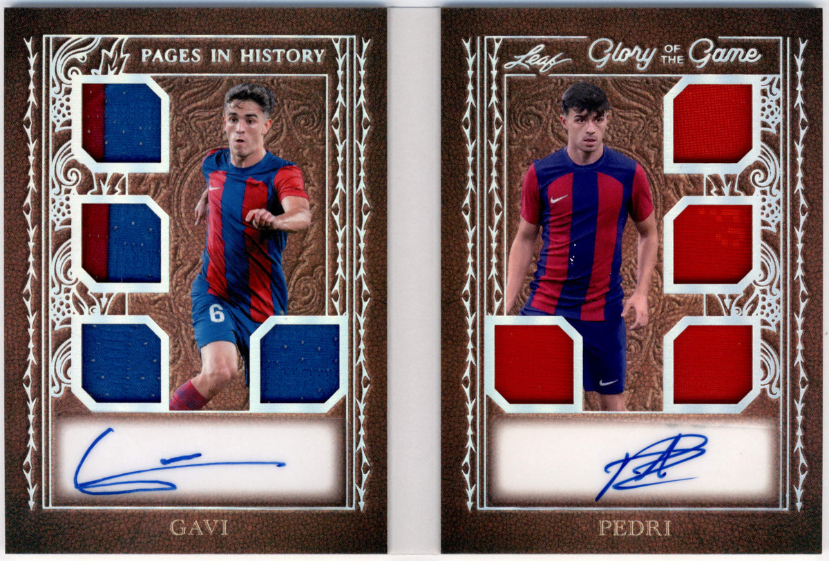 Leaf Gavi/Pedri 12/15 Dual Autograph Memorabilia Pages In History #PH-3 2026 Glory Of The Game