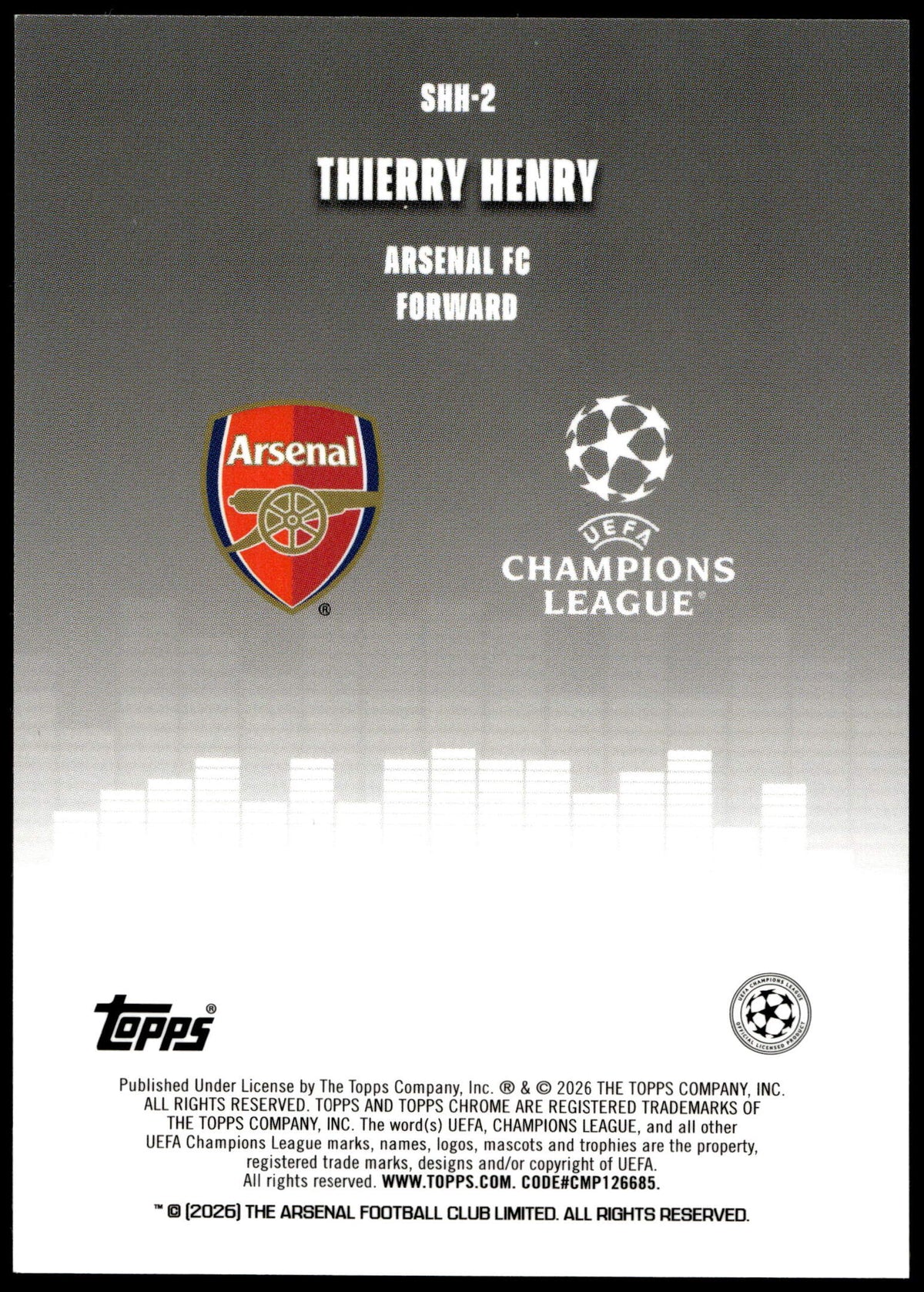 Topps Thierry Henry 14/50 Logofractor Silenced Gold #SHH-2 2026 Chrome UCC Logofractor