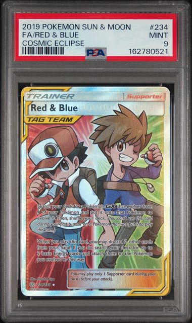 Pokemon Red & Blue 234/236 Full Art 2019 Cosmic Eclipse PSA 9