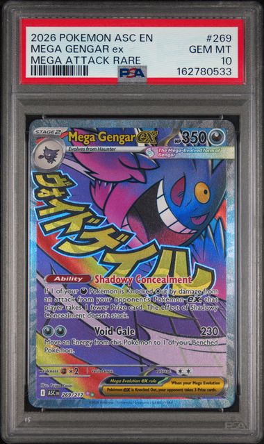 Pokemon Mega Gengar EX 269/217 Mega Attack Rare 2026 Ascended Heroes PSA 10