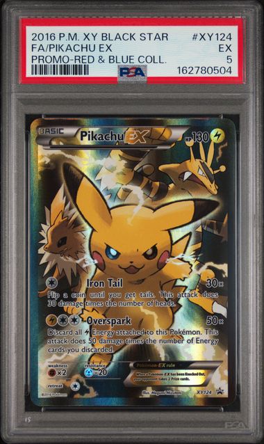 Pokemon Pikachu EX XY124 Full Art 2016 Black Star Promo PSA 5