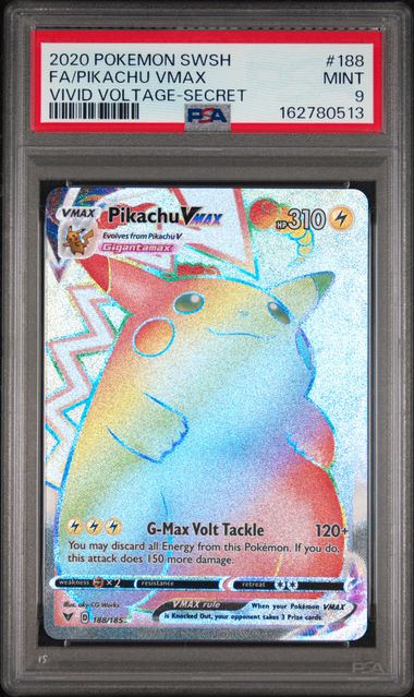 Pokemon Pikachu VMAX 188/185 Secret Rare 2020 Vivid Voltage PSA 9