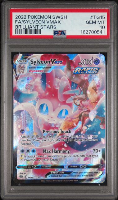 Pokemon Sylveon VMAX TG15/TG30 Full Art 2022 Brilliant Stars PSA 10