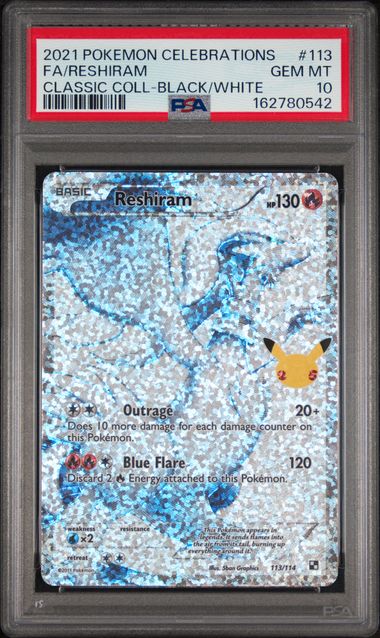 Pokemon Reshiram 113/114 Full Art 2021 Celebrations Classic Collection PSA 10