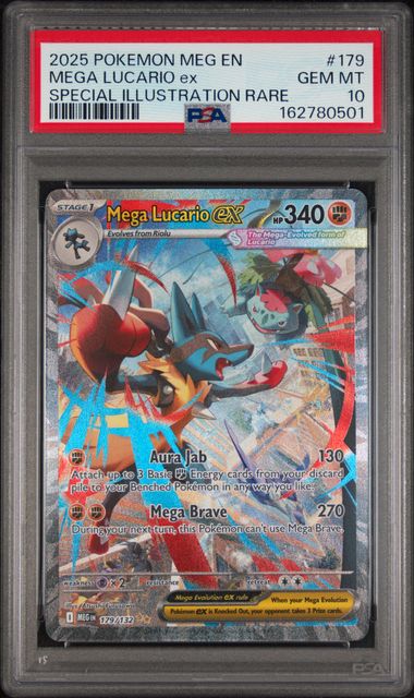 Pokemon Mega Lucario EX 179/132 Special Illustration Rare 2025 Mega Evolution PSA 10