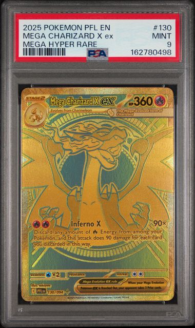 Pokemon Charizard X EX Mega Hyper Rare 130/094 2025 Phantasmal Flames PSA 9