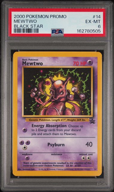 Pokemon Mewtwo #14 2000 Black Star Promo PSA 6