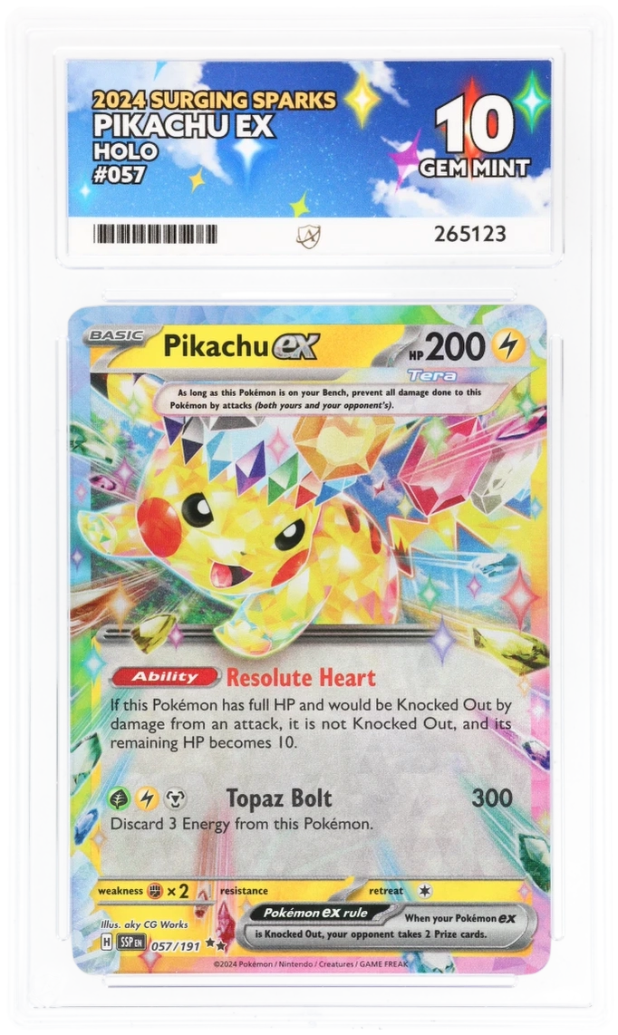 Pokemon Pikachu EX 057/191 Holo Pokemon Surging Sparks 2024 ACE10