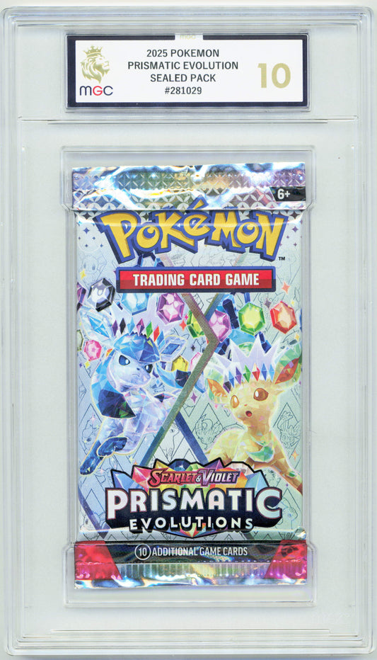Pokemon Prismatic Evolutions Graded Sealed Booster Pack 2025 MGC 10