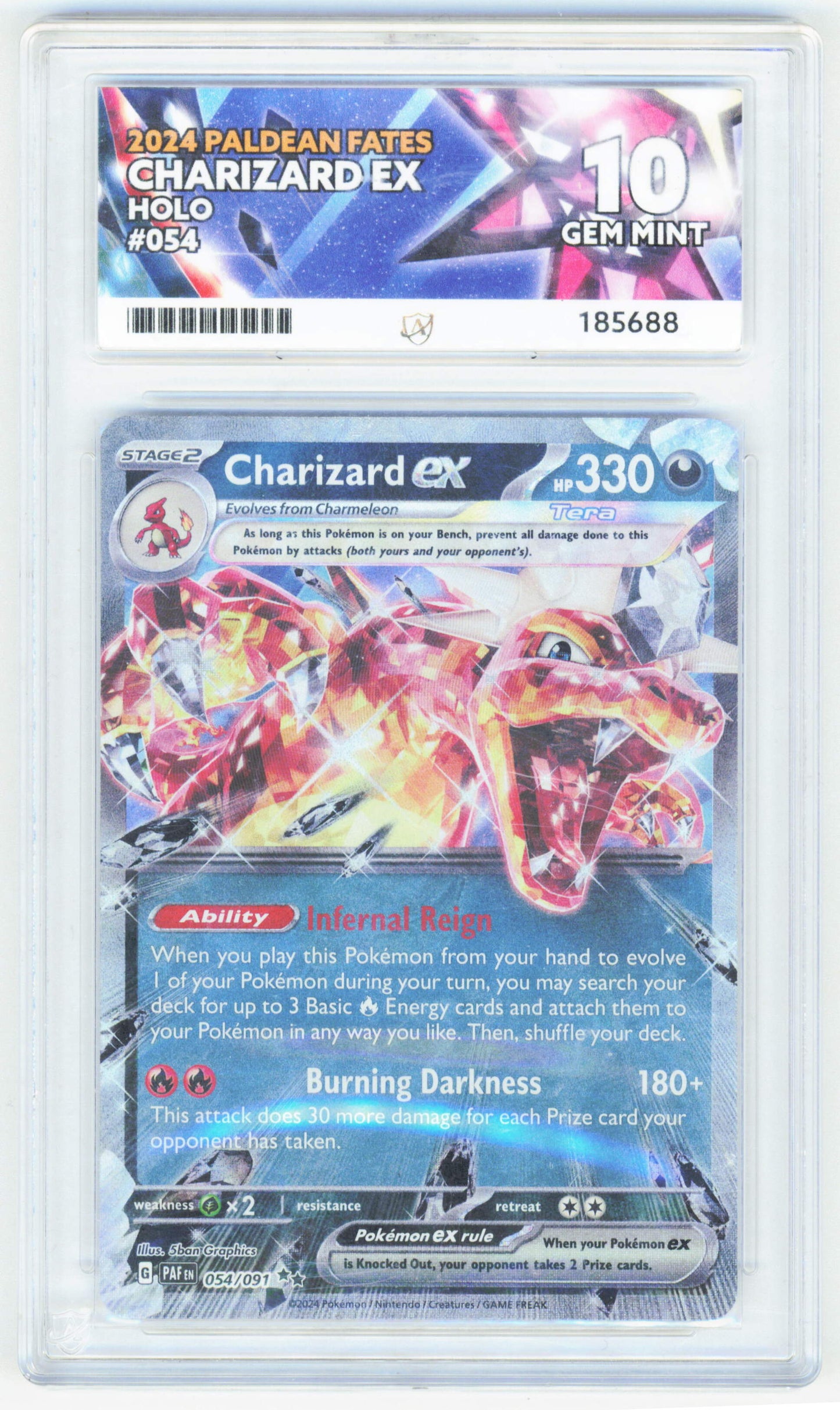 Pokemon Charizard 054/091 Holo 2024 Paldean Fates ACE 10