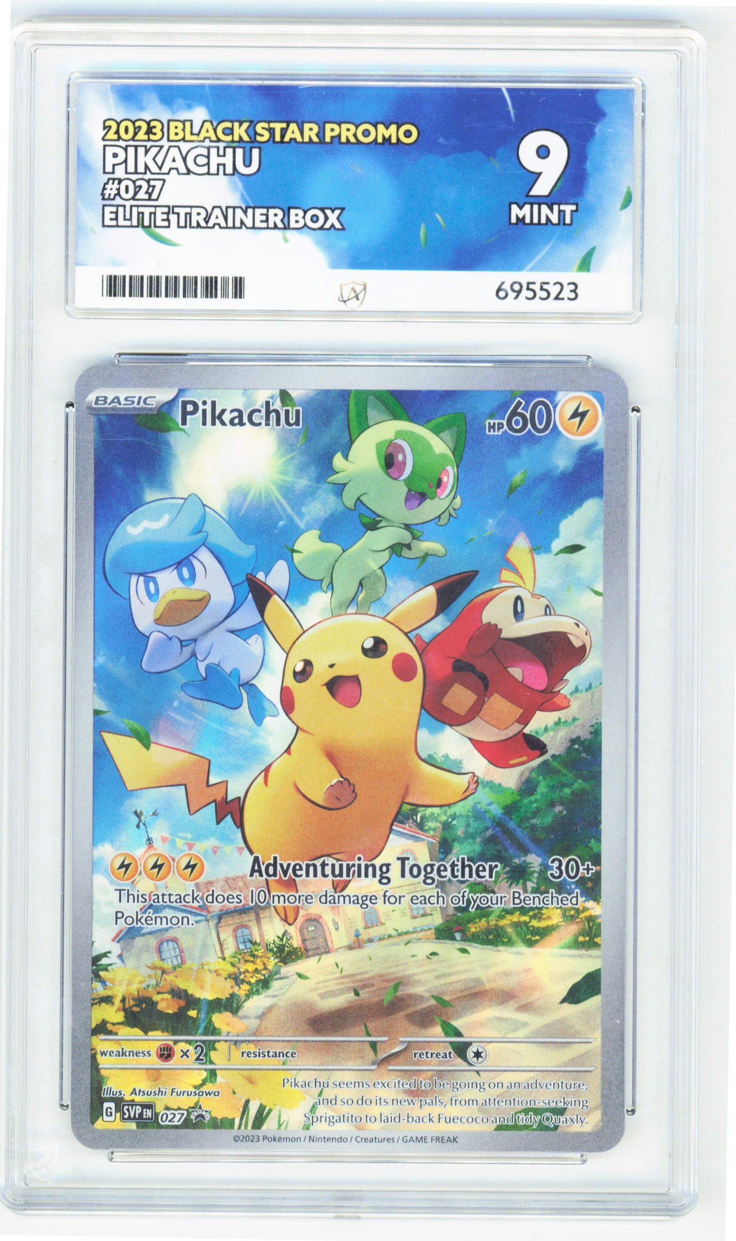 Pokemon Pikachu 027 Full Art 2023 Black Star Promo ACE 9