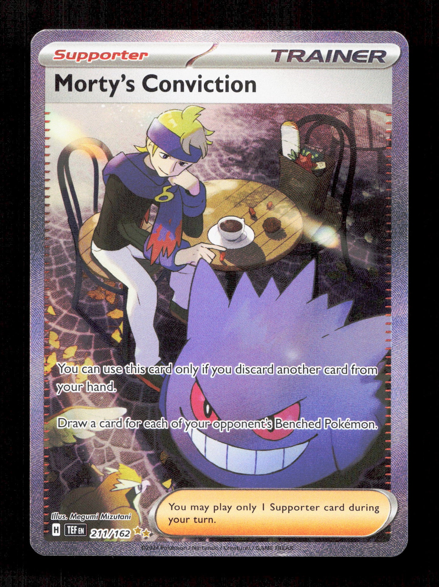 Pokemon Morty's Conviction 211/162 Special Illustration Rare 2024 Temporal Forces