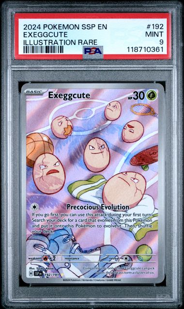 Pokemon Exeggcute 192/191 Illustration Rare 2024 Surging Sparks PSA 9