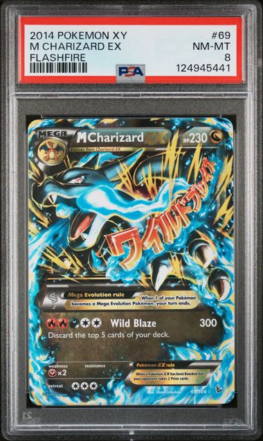 Pokemon M Charizard EX 69/106 Holo 2014 XY Flashfire PSA 8