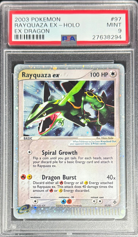 Pokemon Rayquaza Ex 97/97 Holo EX Dragon Pokemon 2003 PSA9