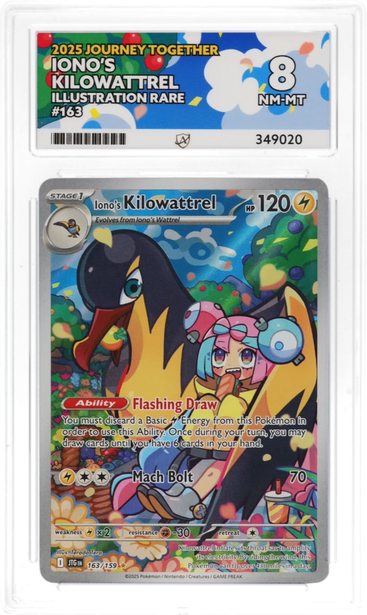 Pokemon Iono's Kilowattrel 163/159 Illustration Rare 2025 Journey Together ACE 8