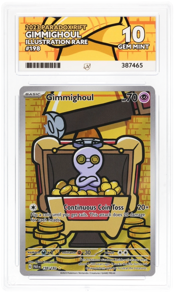 gimmighoul pokemon card price 198/182 Illustration Rare 2023 Paradox Rift ACE 10 Deck Name:First Flight COLLECTIBLE_CARD Paradox Rift Type THIS ALLOWS ME TO