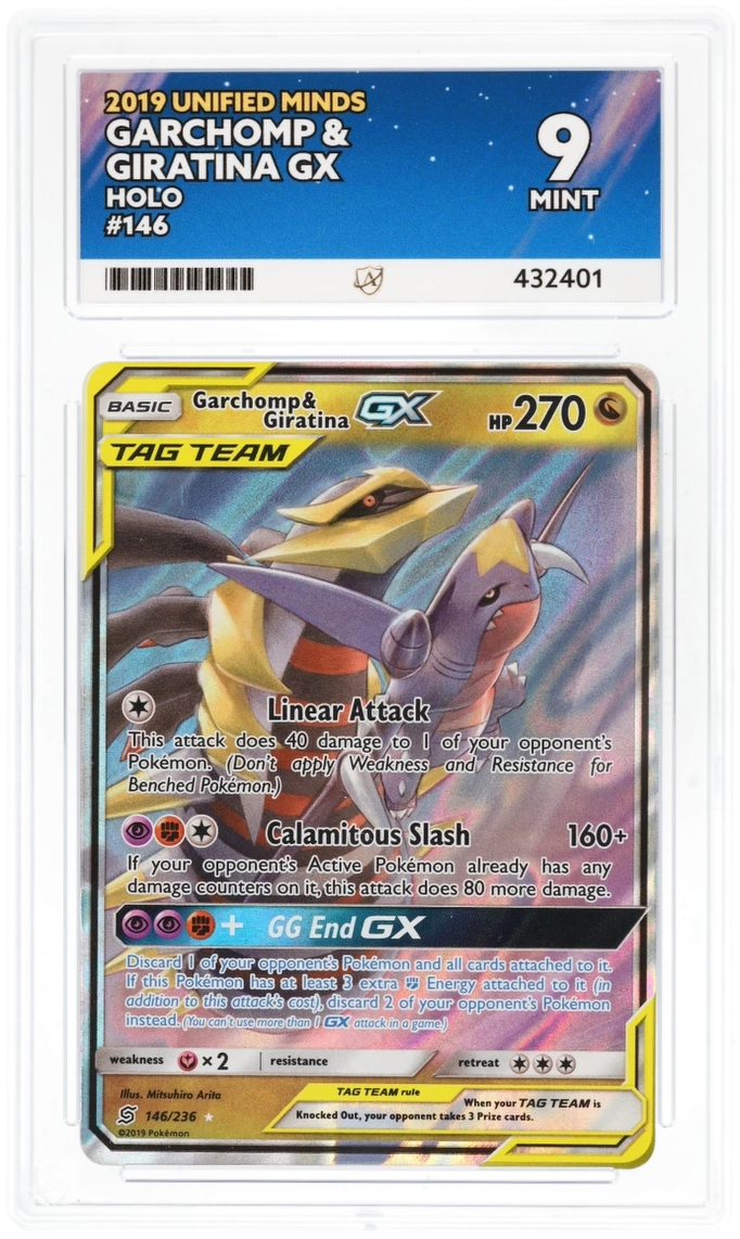 Pokemon Garchomp & Giratina GX 146/236 Holo Pokemon Unified Minds 2019 ACE9