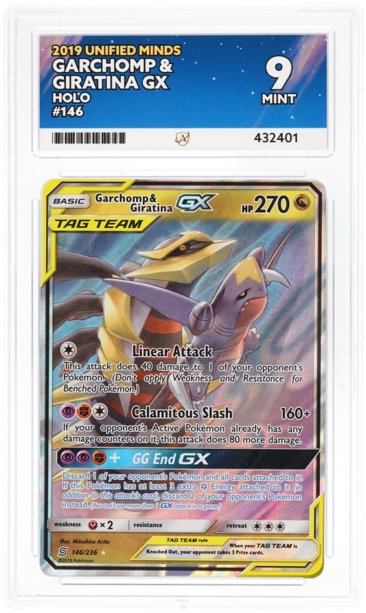 Pokemon Garchomp & Giratina GX 146/236 Holo Pokemon Unified Minds 2019 ACE9