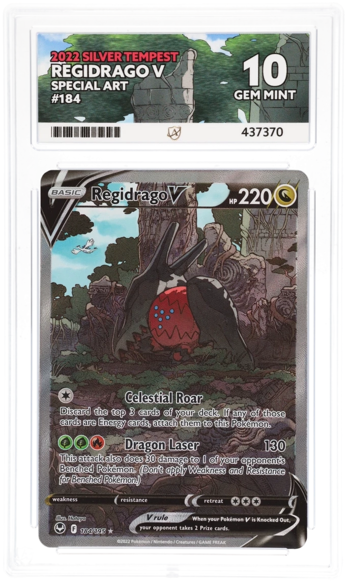 Pokemon Regidrago V 184/195 Full Art 2022 Silver Tempest ACE 10