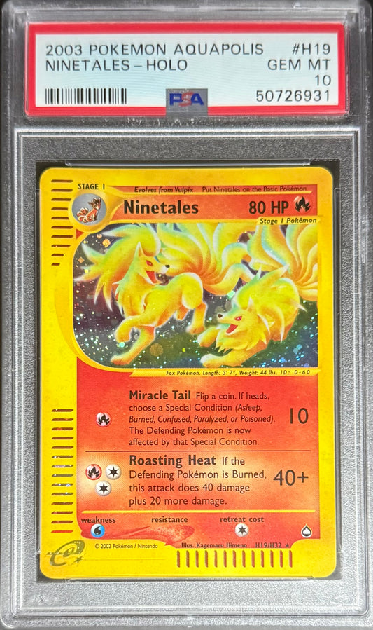Pokemon Ninetales H19/H32 Holo Pokemon Aquapolis 2003 PSA10