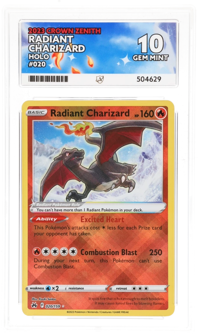 Pokemon Radiant Charizard 020/159 Holo Pokemon Crown Zenith 2023 ACE10