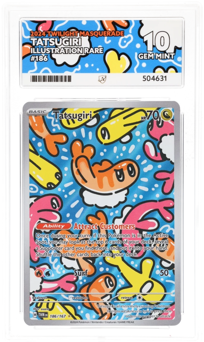 Pokemon Tatsugiri 186/167 Illustration Rare Pokemon Twlight Masquerade 2024 ACE10