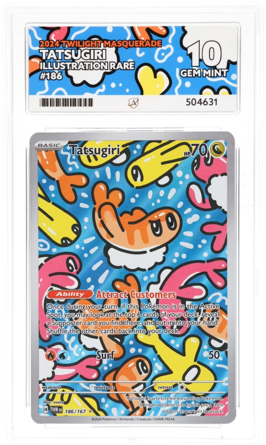 Pokemon Tatsugiri 186/167 Illustration Rare Pokemon Twlight Masquerade 2024 ACE10