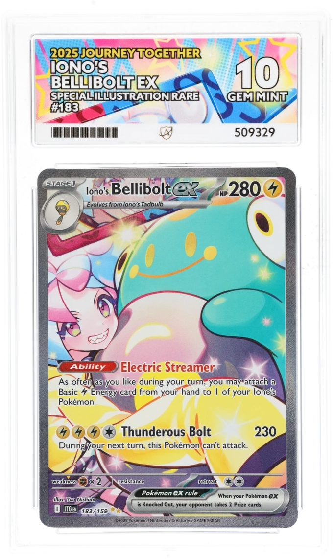 Pokemon Iono's Bellibolt EX 183/159 Special Illustration Rare Pokemon Journey Together 2025 ACE10