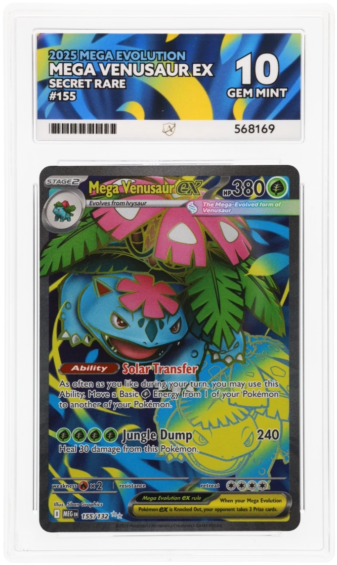Pokemon Mega Venusaur EX 155/132 Secret Rare 2025 Mega Evolution ACE 10