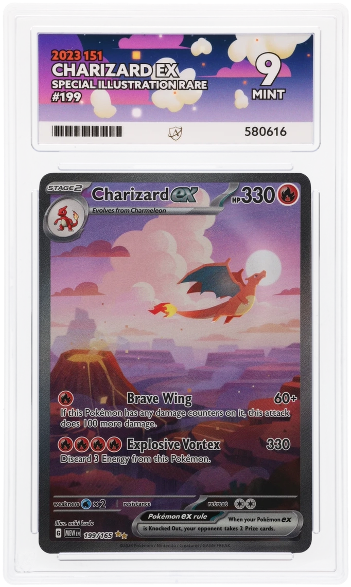 Pokemon Charizard EX 199/165 Special Illustration Rare Pokemon 151 2023 ACE9