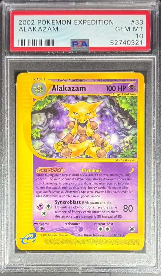Pokemon Alakazam 33/165 Pokemon Expedition 2002 PSA10