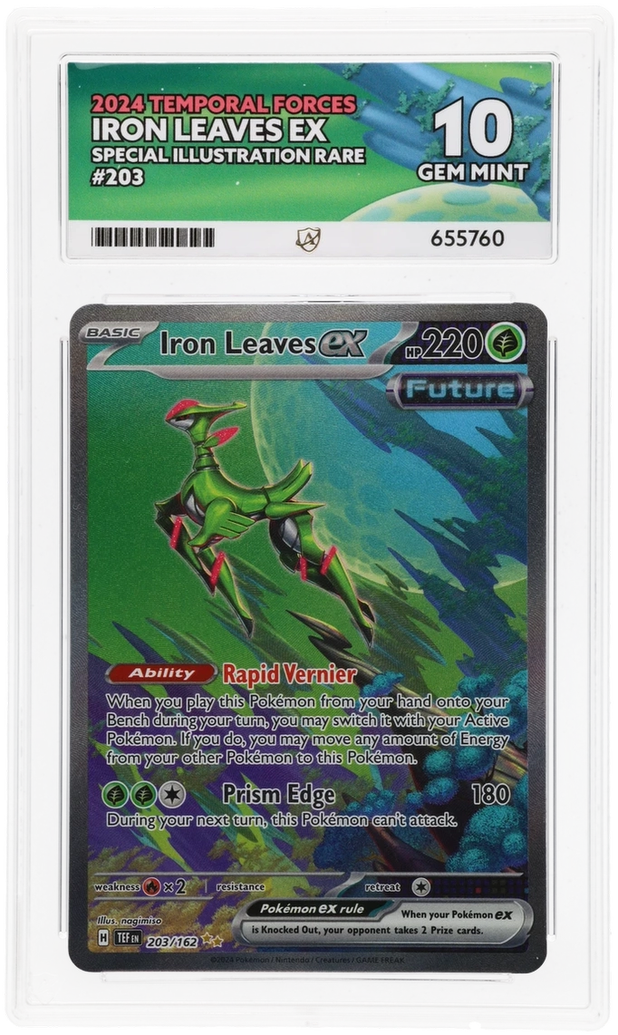 Pokemon Iron Leaves EX 203/162 Special Illustration Rare 2024 Temporal Forces ACE 10