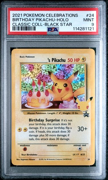 Pokemon Birthday Pikachu Holo 2021 Celebrations Classic Collection PSA 9